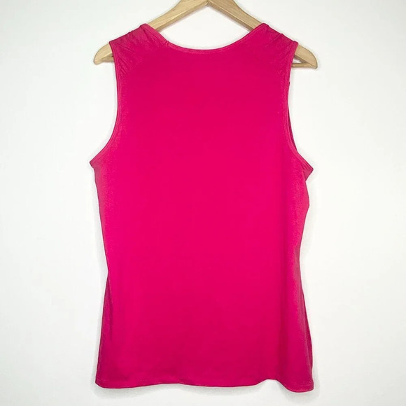 NWT Lane Bryant Bright Pink Sleeveless Tank Top Plus Size 14/16 Scoop Neck - Picture 2 of 8